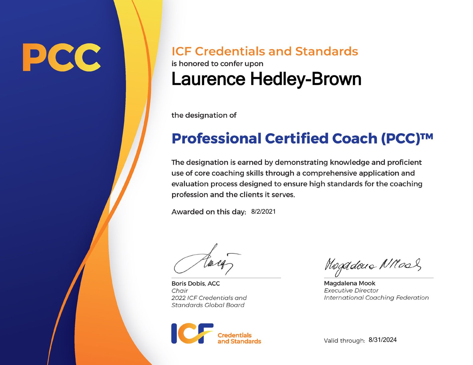 Professional Certified Coach