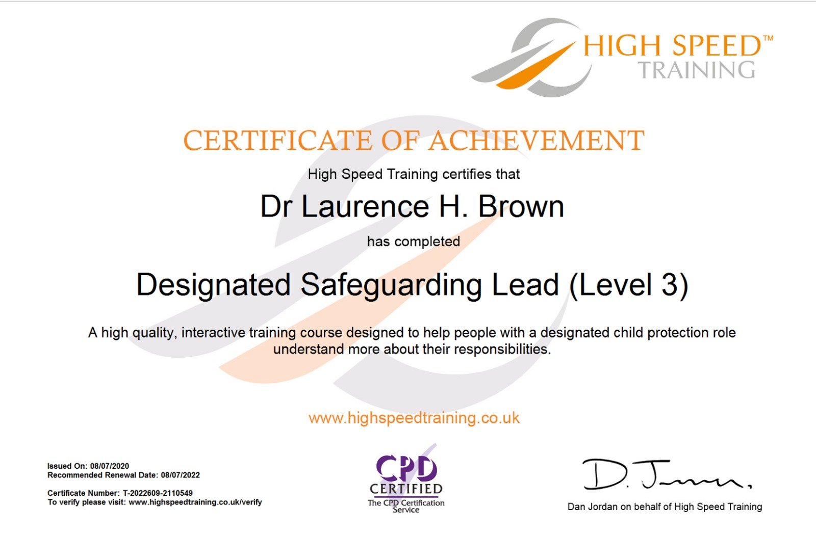 Designated Safeguarding Lead (Level 3)